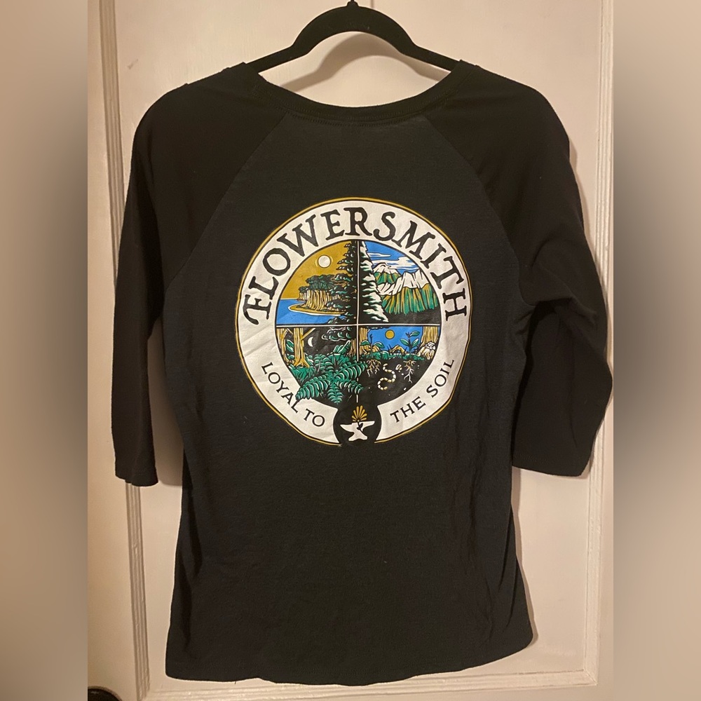 Flowersmith “loyal to the soil” shirt 3/4 sleeve cannabis Medium Black 420